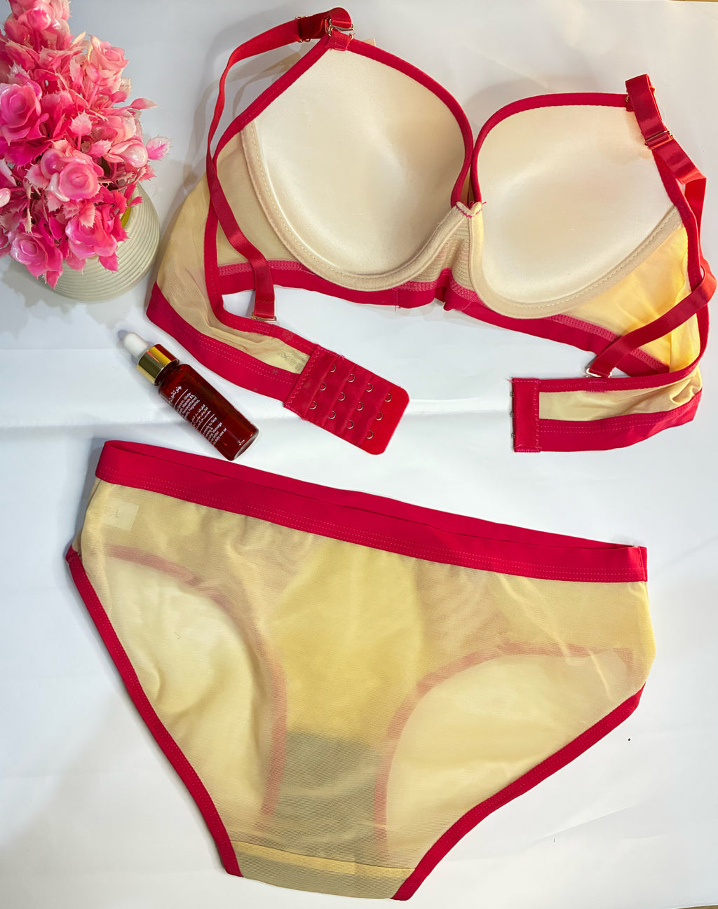 Push Up Bra & Panty Set Padded Mesh Lingerie