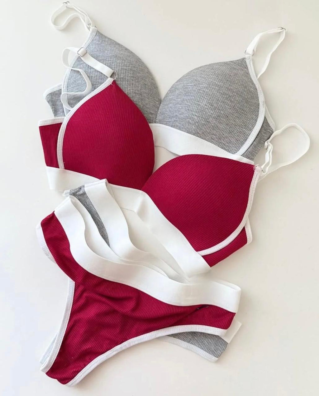 Ribbed Seamless Bra & Panty Set Everyday Comfort