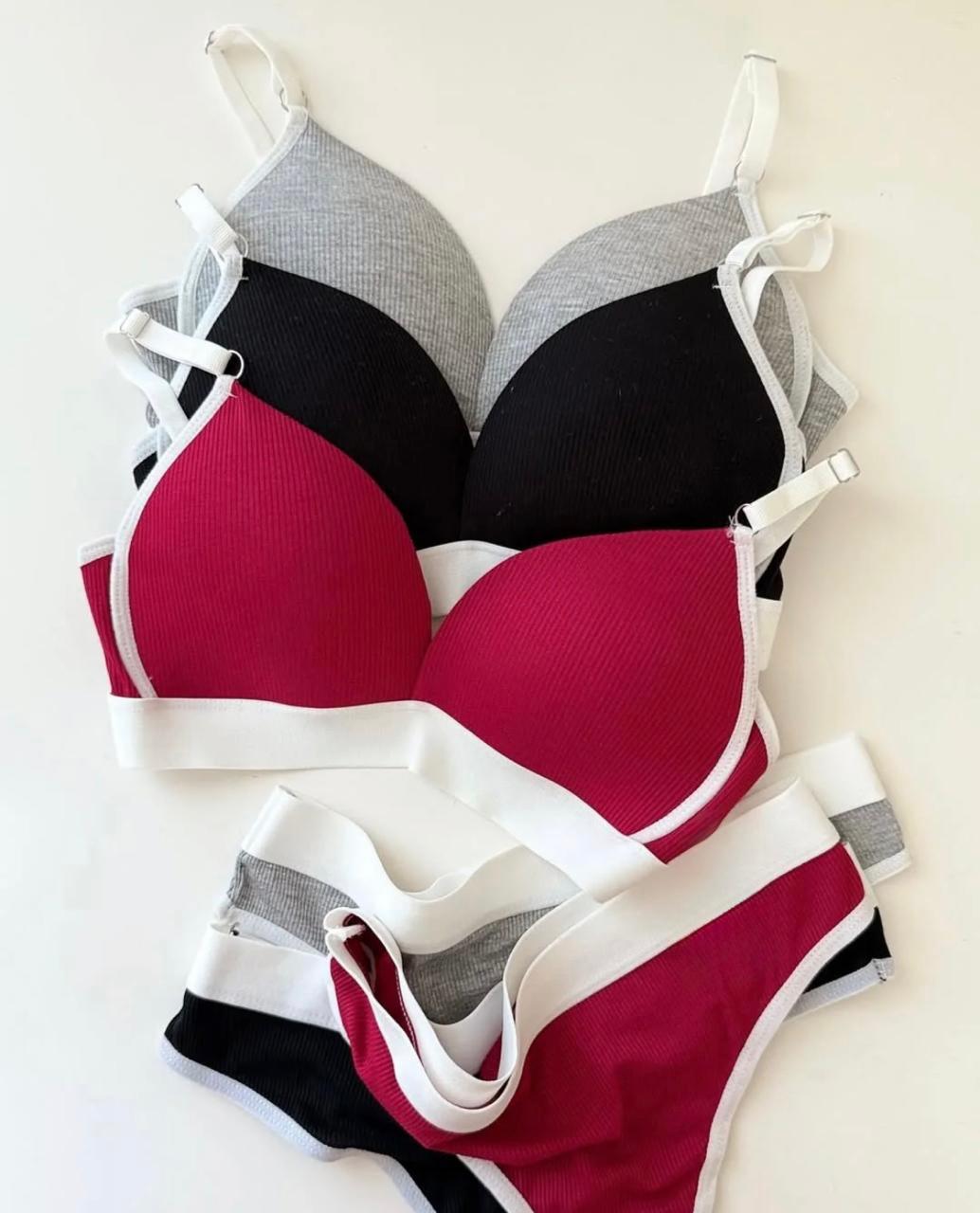 Ribbed Seamless Bra & Panty Set Everyday Comfort