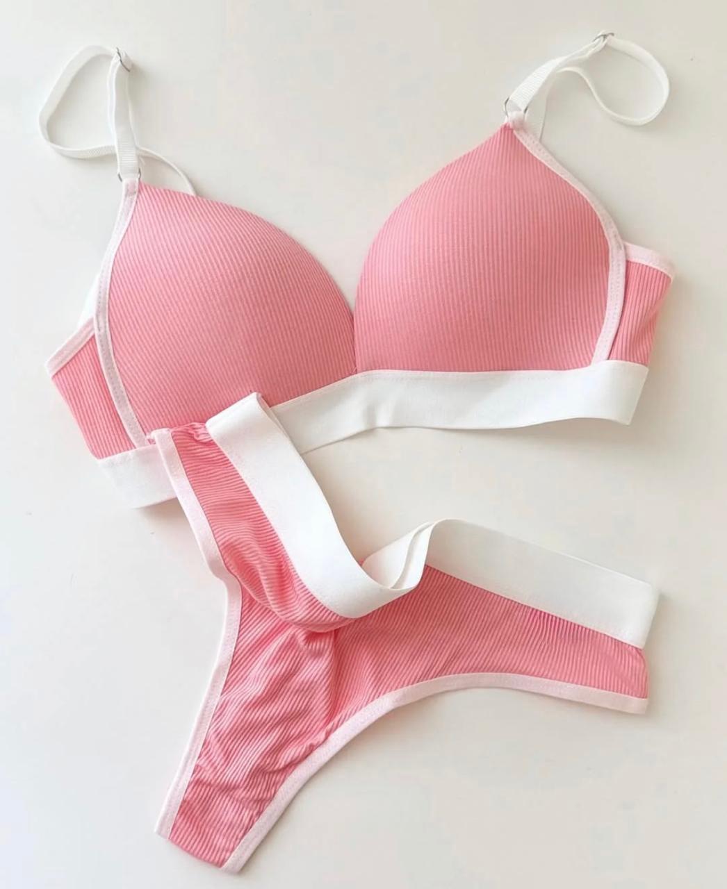 Ribbed Seamless Bra & Panty Set Everyday Comfort