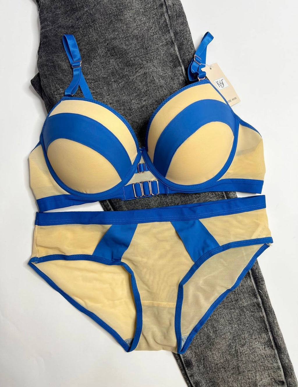 Push Up Bra & Panty Set Padded Mesh Lingerie