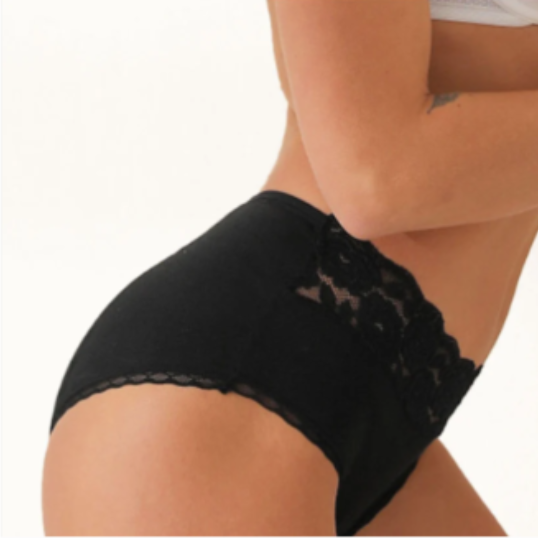 Black Lace Bralette & Panty Set Soft Comfortable Bra and Matching Briefs