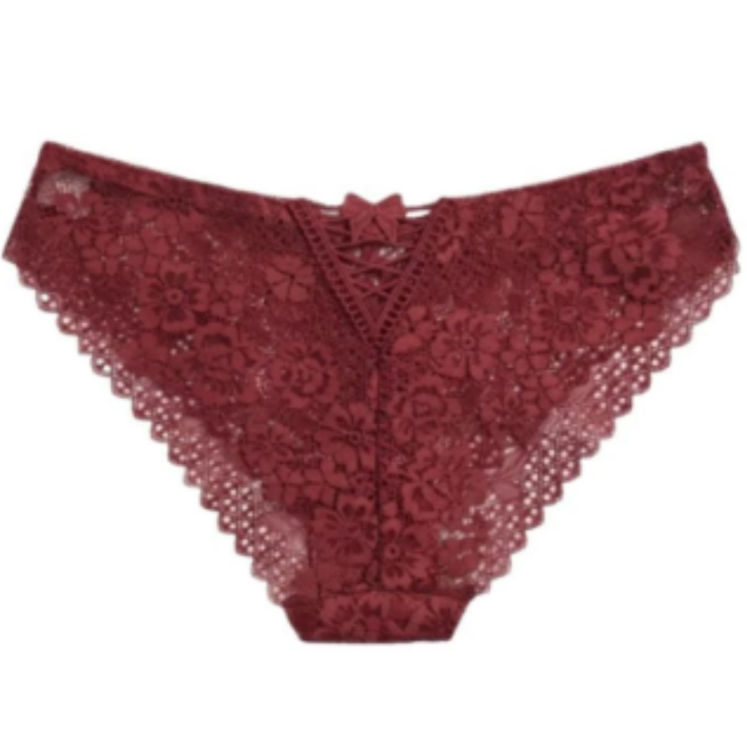 Floral Lace Bikini Panties Soft Breathable Low Rise