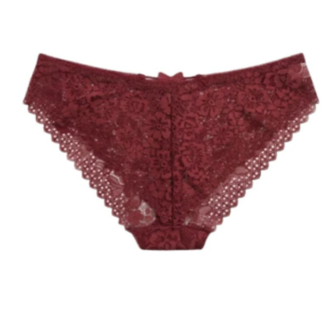 Floral Lace Bikini Panties Soft Breathable Low Rise