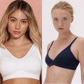 Packof 2 Seamless Wireless Bralette Set Soft Stretch V-Neck Comfort Bras Everyday Lightweight