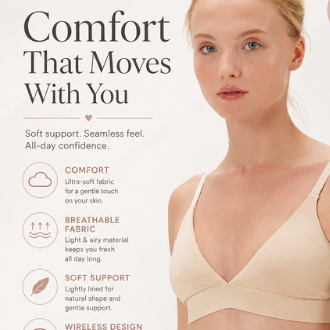 Packof 2 Seamless Wireless Bralette Set Soft Stretch V-Neck Comfort Bras Everyday Lightweight