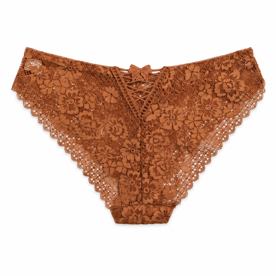 Floral Lace Bikini Panties Soft Breathable Low Rise