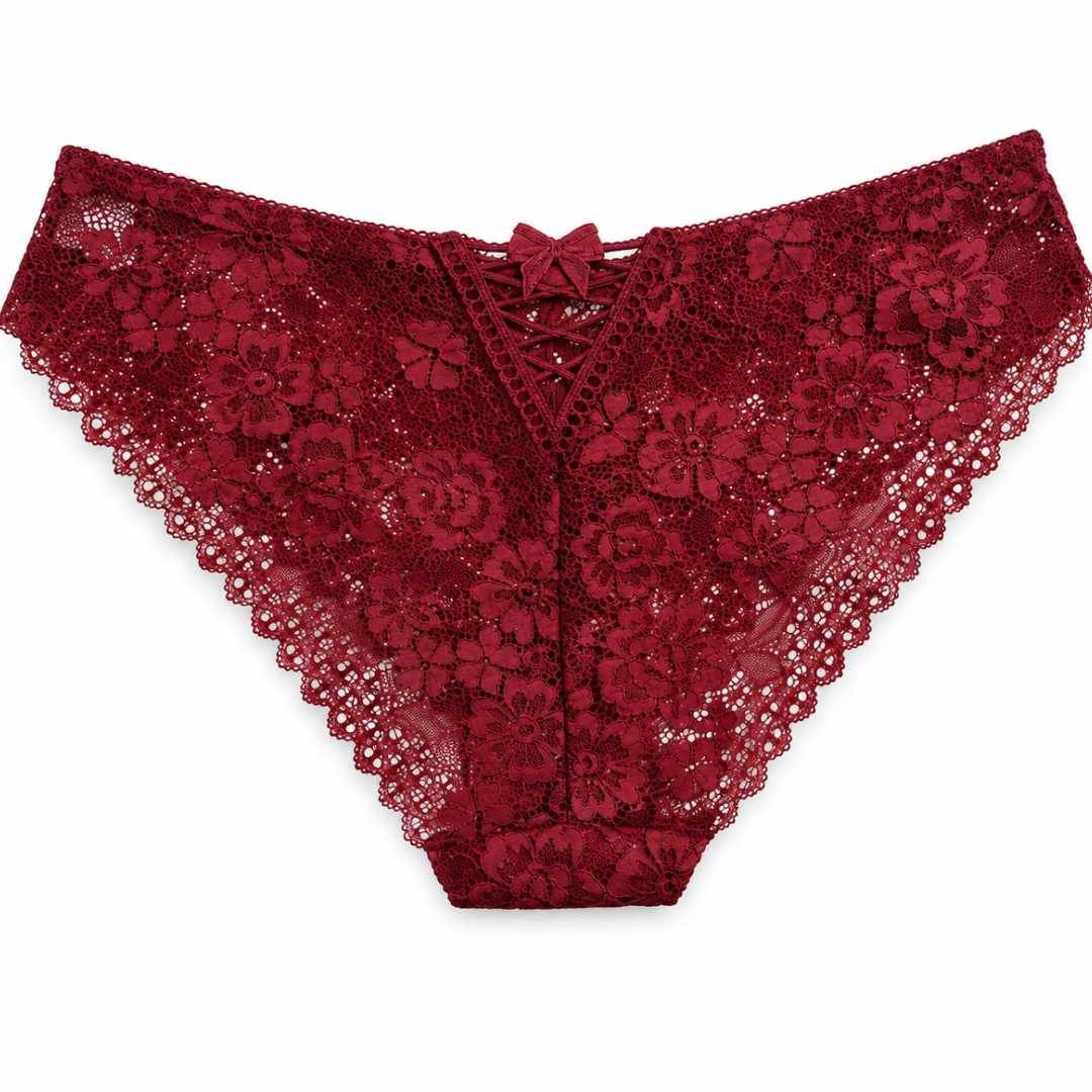 Floral Lace Bikini Panties Soft Breathable Low Rise