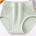 Brief Panties Soft Breathable Full Coverage Lace Trim Underwear